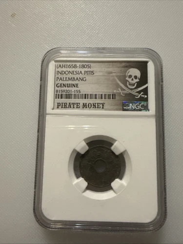 NGC Indonesia Palembang Pirate Money Coin AH1658-1805 Genuine