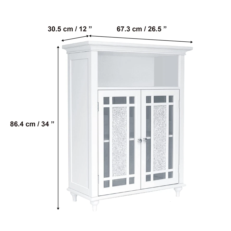 Windsor 26.5 in. x 34.02 in. 2-Door Freestanding Wooden Floor Cabinet with Ad... - Image 4 of 4