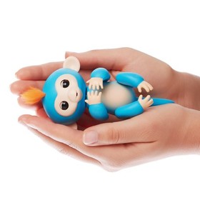 Fingerlings - Interactive Baby Monkey- Boris Blue with Orange Hair By WowWee