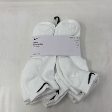 Nike Everyday Dri-FIT Cushioned Low-Cut Training Socks, 6-Pair Pack - White, L