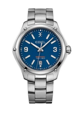 Brand New Ebel Discovery Men's Blue Dial 41 mm Stainless Steel Watch 1216400