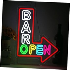 Bar Open Neon Sign Vibrant LED Wall Decor for Pubs, Home Bars, Restaurants 