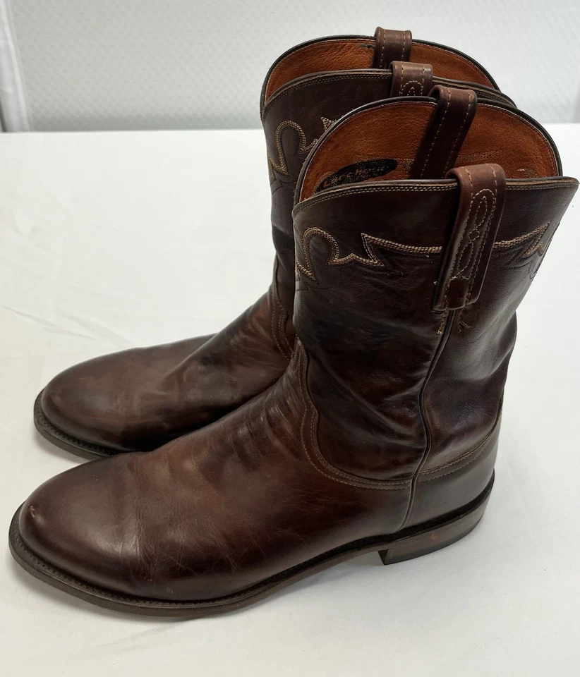 Botas de hombre lisas/suaves marrón lucchese talla 11 D 🤩 Foto 4 de 4