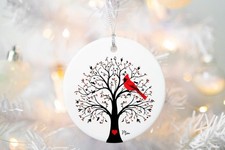 Cardinal Memorial Ornament, Cardinal Christmas Ornament, Red Cardinal Ornamen...