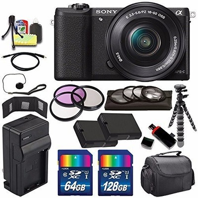 Sony Alpha a5100 Mirrorless Digital Camera +16-50mm Lens Black Bundle 09