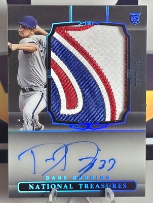 Dane Dunning 2021 National Treasures Rookie Patch Auto /25 Texas Rangers 
