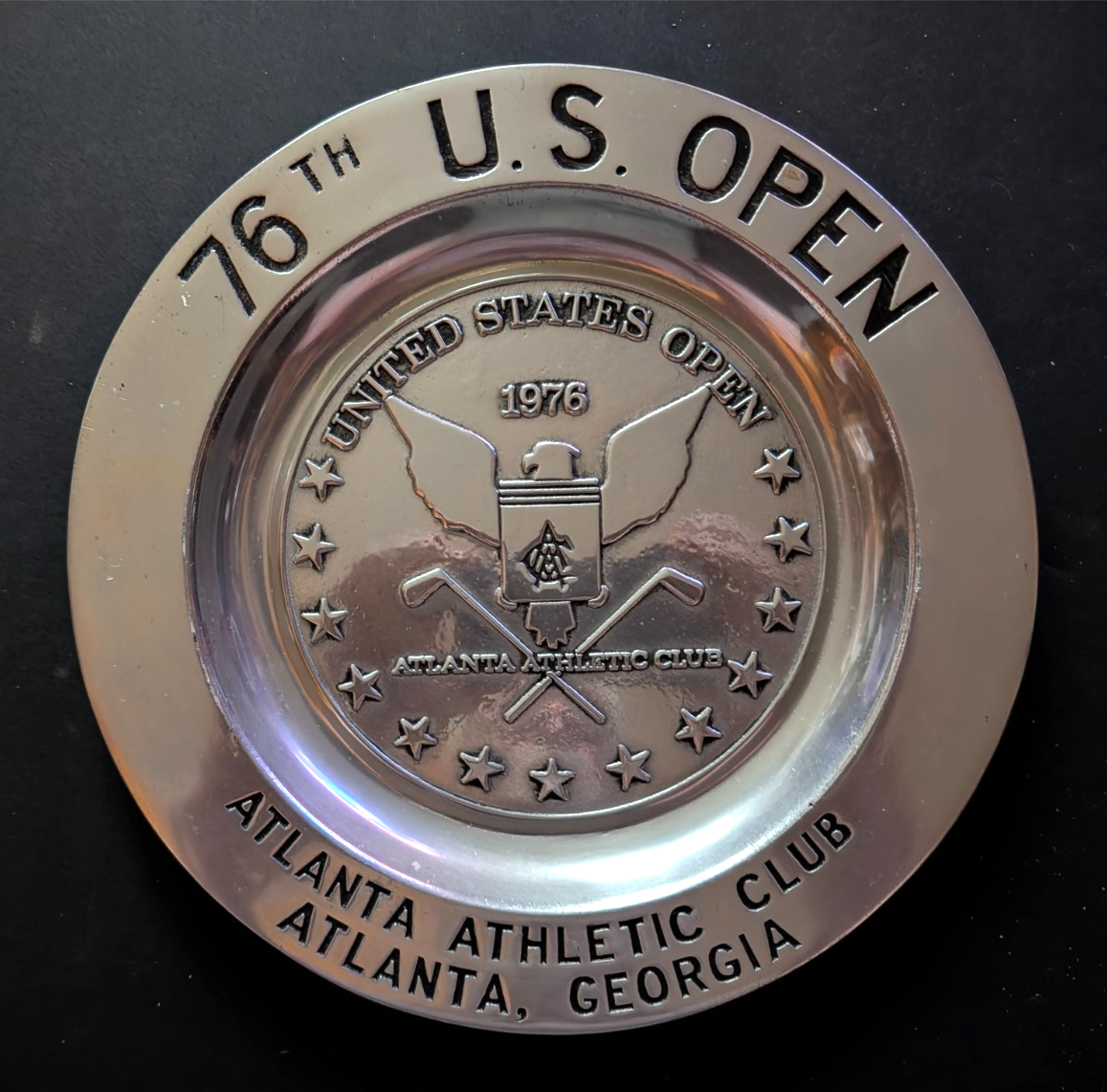 vtg - 1976 U.S. OPEN - Pewter plate - PGA Tour golf - Atlanta