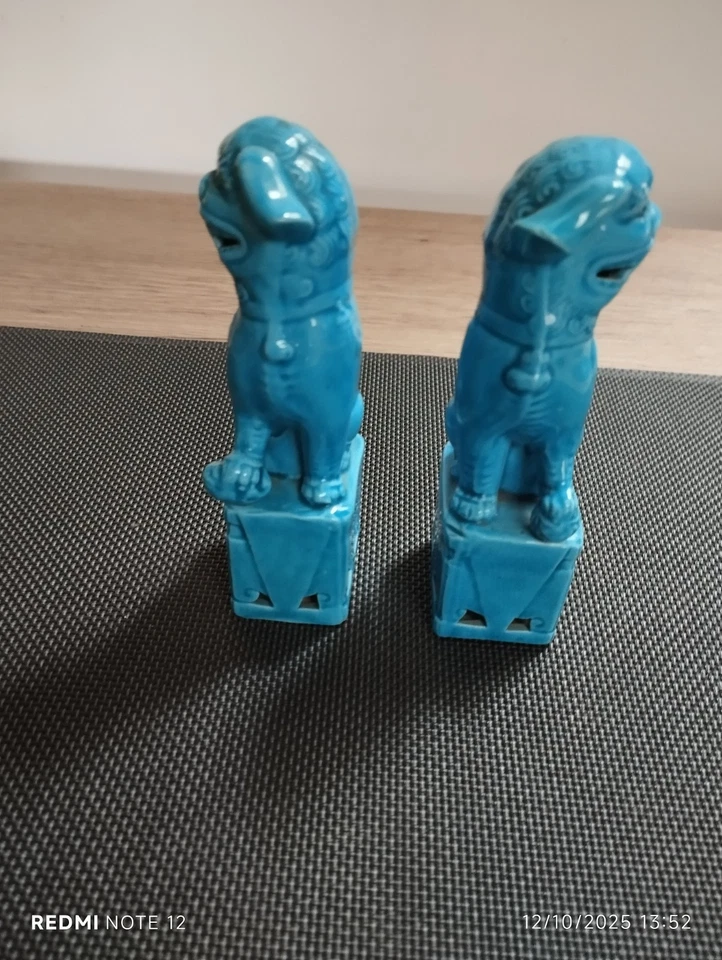 Paire de statuettes chien de Foo Chinois 12 cm - Photo 2/4