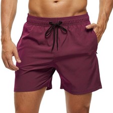 Mens Swim Trunks Quick Dry Bathing Suits Shorts with Zipper Pockets, MQ18 Zip...