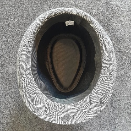 Trilby Pork Pie Hut Herren Grau Schwarz 58cm - Bild 4 von 5
