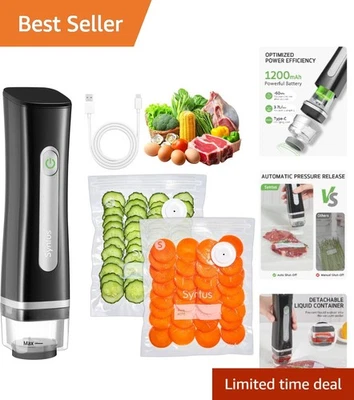 Chef Preserve Compact Vacuum Sealer for Food Vacuum Sealer Machine + 30 Reusable