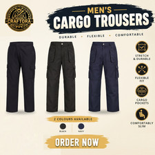 Premier PR555 Chef Cargo Trousers Mens Workwear Mobile Phone Pocket Kitchen Unif