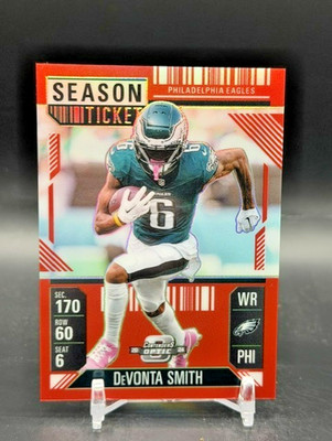 2024 Panini Contenders Optic Season Ticket Devonta Smith #45 RED PRIZM/199 