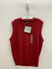 Geoffrey Beene Size M Red Cable Knit Men's Sweater Vest