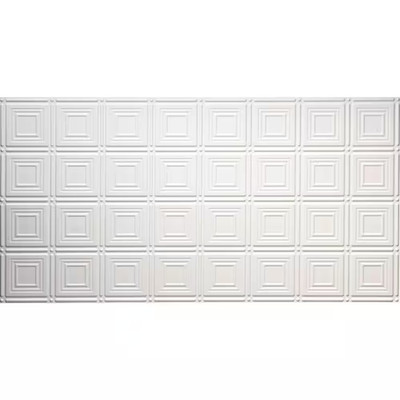 Dimensions 2 Ft. X 4 Ft. Glue up Tin Ceiling Tile in Matte White