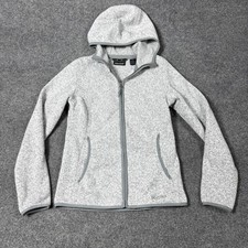 Marmot Jacket Womens Small Gray Hooded Fleece Full Zip Pockets Outdoor Hiking