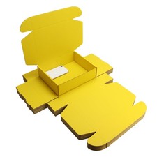 Yellow Corrugated Shipping Box Packaging Gifts Wedding 10x8x2.8 Inch Mailer