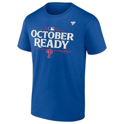 Fanatics Phillies T Shirt October Ready Post Season 2024 Men's Large Blue Royal