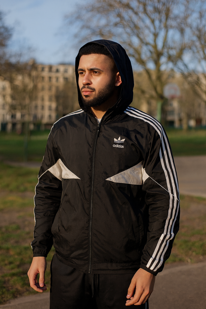Adidas Originals Vintage Super Rare Jacket Black White