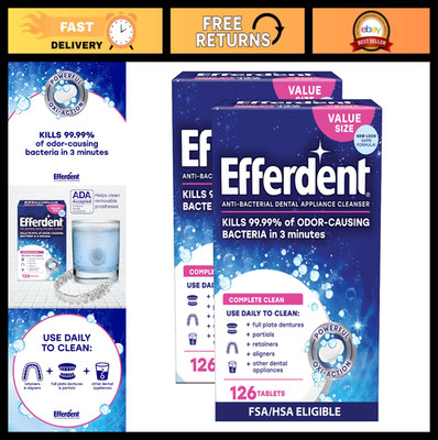 Denture Cleaner Tablets for Dental Appliances, Aligners & Retainers - 252 Count