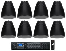 8 Rockville PEN-80T BLACK 8" 70V 40W Hanging Pendant Speakers Commercial Amp