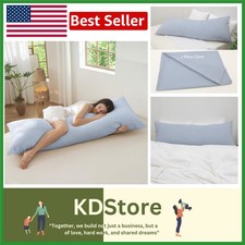 Elegant 21x54 Body Pillow Cover - 100 Washed Cotton, Soft Linen-Like Texture
