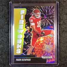 2025 Prizm Black Football MARK BOWMAN Fireworks Gold 7/10 #15
