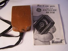 Vintage G E Exposure Meter PR-30 The Mascot Leather Case and Instructions