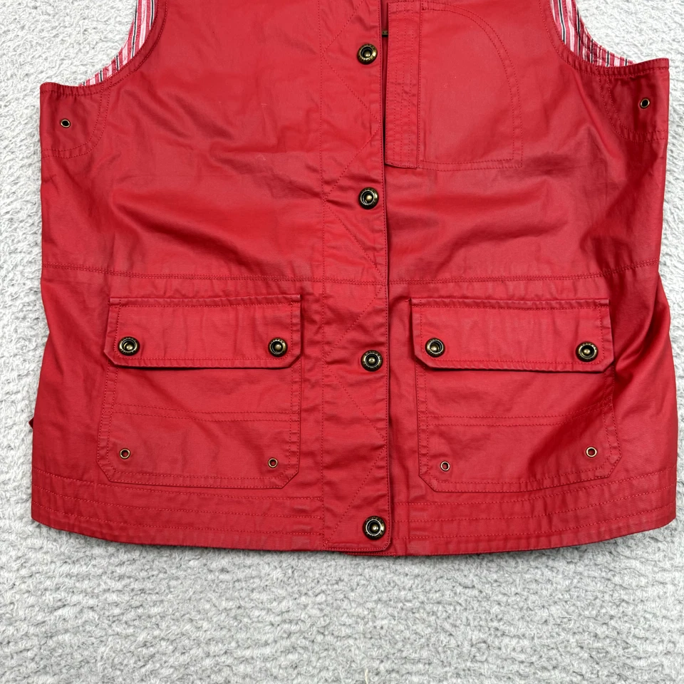 Chaleco de Colección Ralph Lauren Mujeres Suministro Naval M Rojo Cera Abrigo Utilitario Gorpcore Exterior Foto 4 de 4