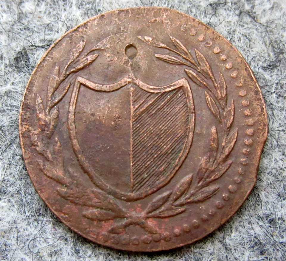 ESTADOS ALEMANES FRANKFURT CIUDAD LIBRE 1819 1 PENIQUE - FICHA Judenpfennig, cobre Foto 2 de 4
