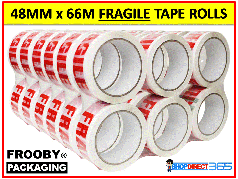 LONG LENGTH PACKING TAPE STRONG BROWN / CLEAR / FRAGILE 48mm x 66M