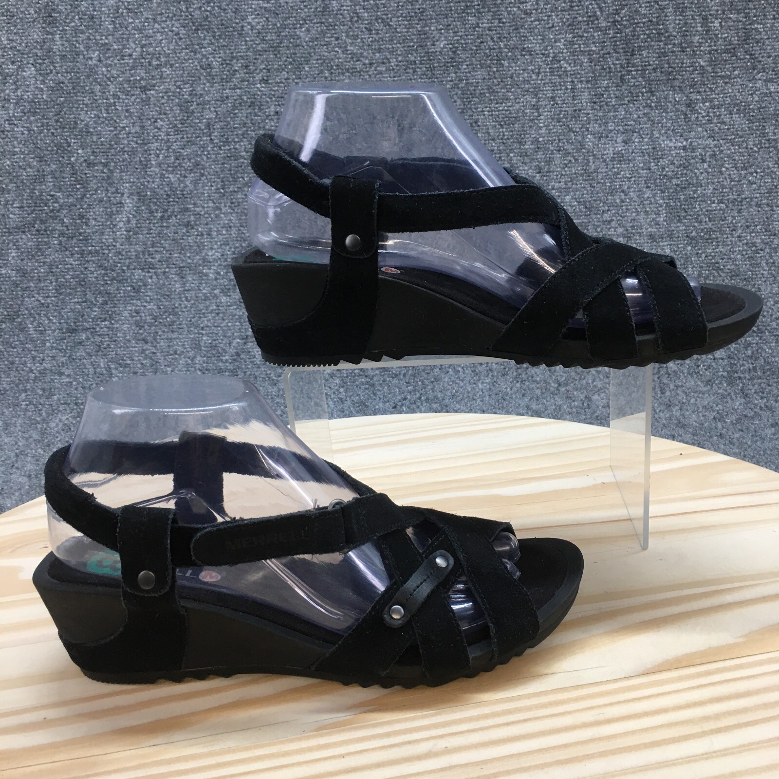 Merrell Sandali Donna 8 Revalli Cinturino Croce Slingback J22016 Pelle Nero