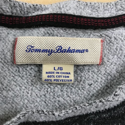 Tommy Bahama Mens Sweater Size Large Dark Gray Heathered Pullover Fleece - Picture 4 of 8