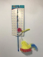 Fetch For Pets Peeps Cat Toy Teaser Wand w/ Fluffy Chick w/ Cat Nip NEW