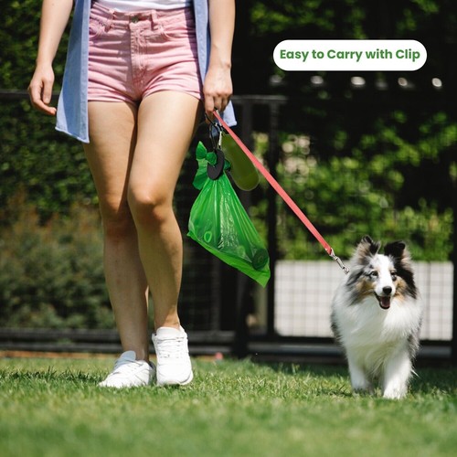 240 Scented Compostable Dog Poop Bags with Dispenser and PVC bag holder 16 rolls - Picture 5 of 18