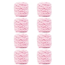 Blanket Yarn 8 Pack of 100g/3.5oz - Pink Chenille Yarn 6 Super Bulky - Knitti...