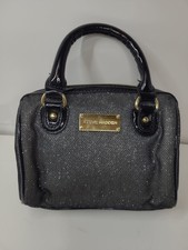 Steve Madden Small Black Metallic Glitter Women's Handbag Purse Clutch