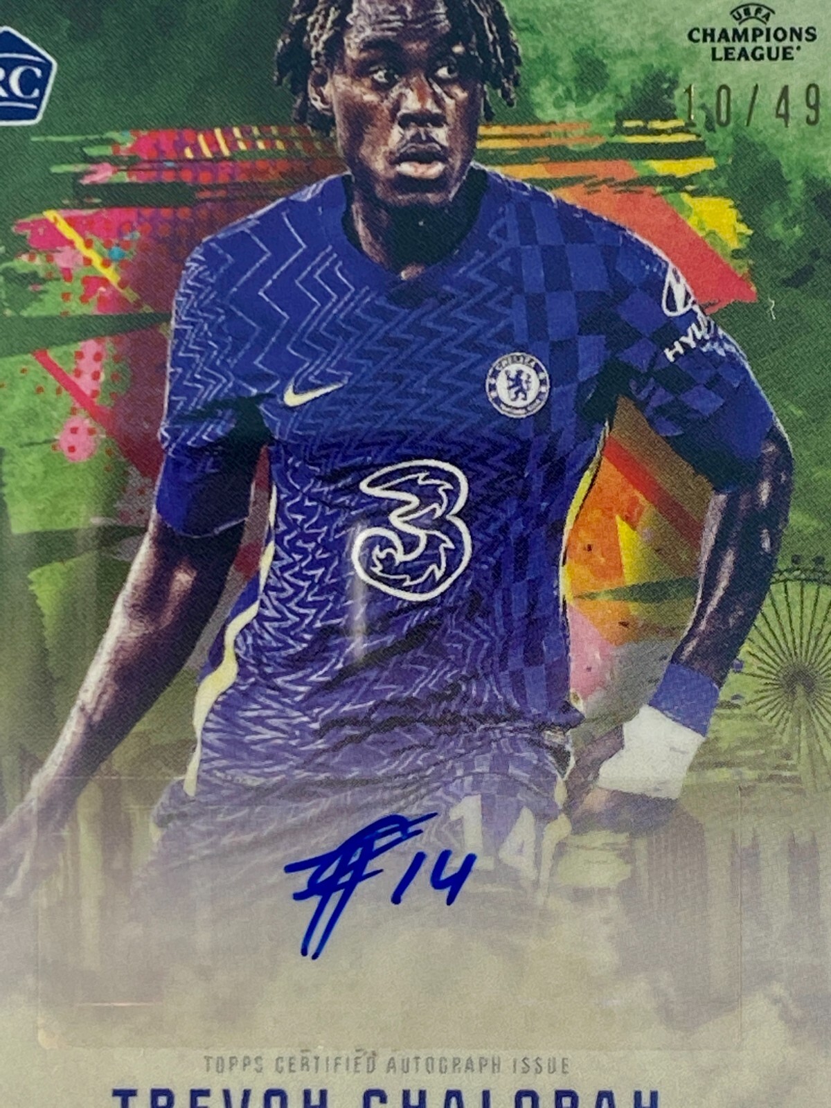 Trevoh Chalobah Auto RC /49 Green 2021 Topps Mason Mount Rookie Chelsea PSA 10