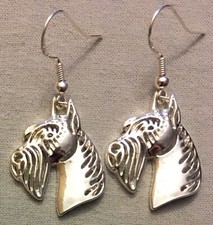 SCHNAUZER DOG EARRINGS - Pewter with Sterling Silver Ear Wires - MINI GIANT