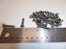 10-32 x 1" Oval Head Slotted Machine Screw  SS 18-8 VINTAGE USA Made Qty 25