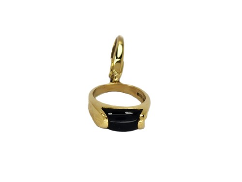 Bvlgari Charm "Ring"- Massiv 18k Gold Bulgari Charm Ring mit Onyx Anhänger! - Bild 3 von 6