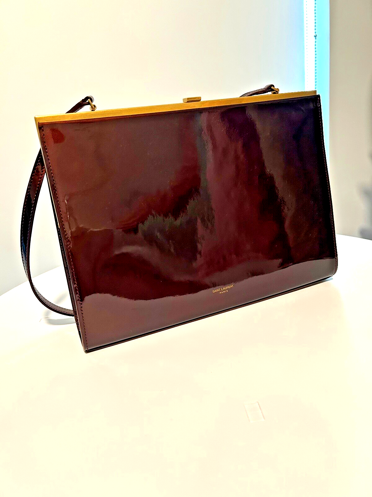 Borsa a tracolla Saint Laurent Le Anne Marie pochette grande espresso nuova autentica
