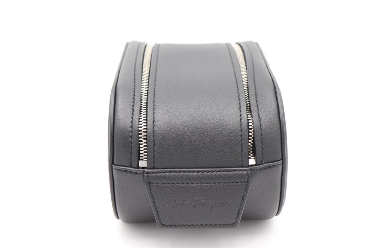 NWT Salvatore Ferragamo Men's Black Leather Double Gancio NWT Salvatore Ferragamo Men's Black Leather Double Gancio