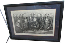 ANTIQUE FRAMED PRINT THE NEW CONSERVATIVE GOVERNMENT CIRCA 1885  70CM X 50CM