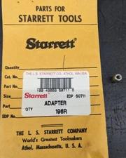 Starrett 196R Adaptor Only 50711 for 196 Back Plunger Dial Indicators - Adapter
