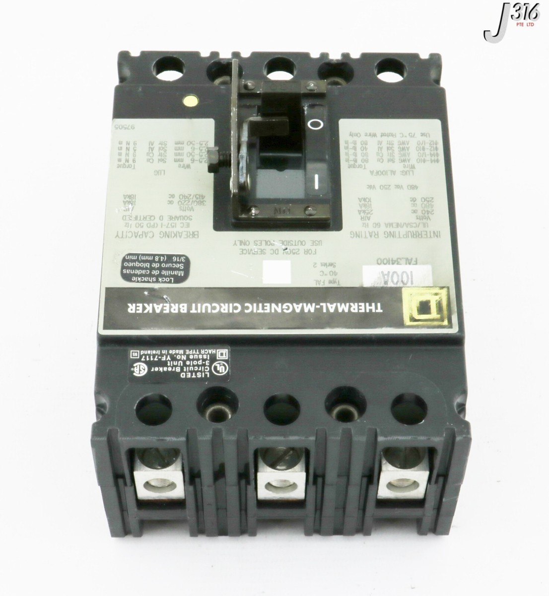 32382 SCHNEIDER ELECTRIC 3-POLE THERMAL-MAGNETIC CIRCUIT BREAKER