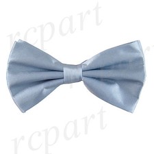 New in box men pre-tied bowtie 100 silk powder blue solid formal wedding prom