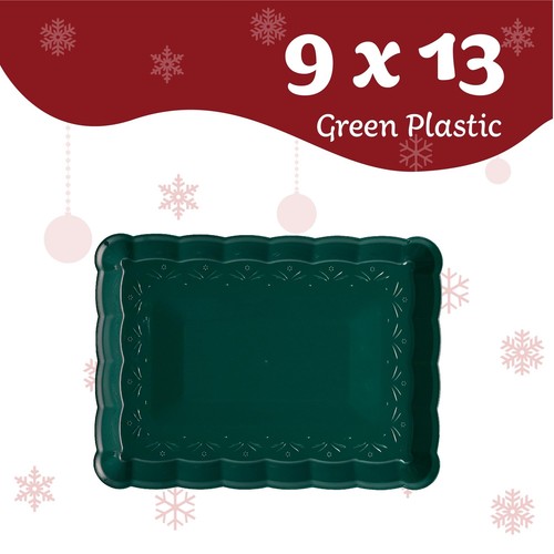 Plastic Serving Trays Serving Platters Rectangle 9x13 Disposable Party Dish Chri - Picture 6 of 7