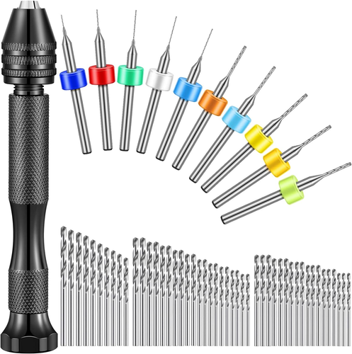 59 Pieces Hand Drill Bits Set Include 49 Pcs Metal Pin Vise Hand Drill Micro Min