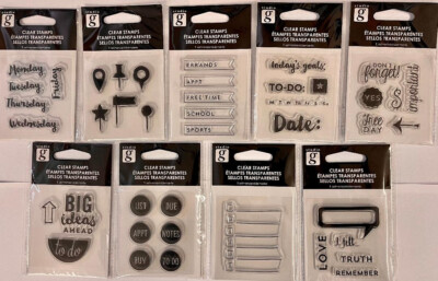 Hampton Art Studio G Clear Stamps ~ Set of 9!